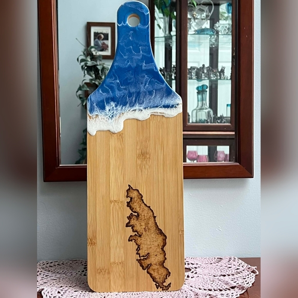 Other - #607 Hand Drawn and Wood Burned Charcuterie Wall Decor Wood Serving Board Resin